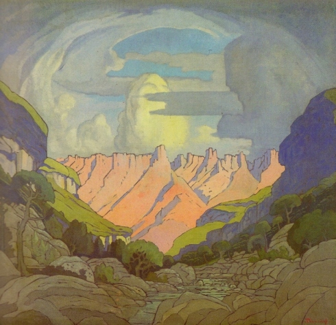 JH Pierneef, Mont au Sources. c 1931